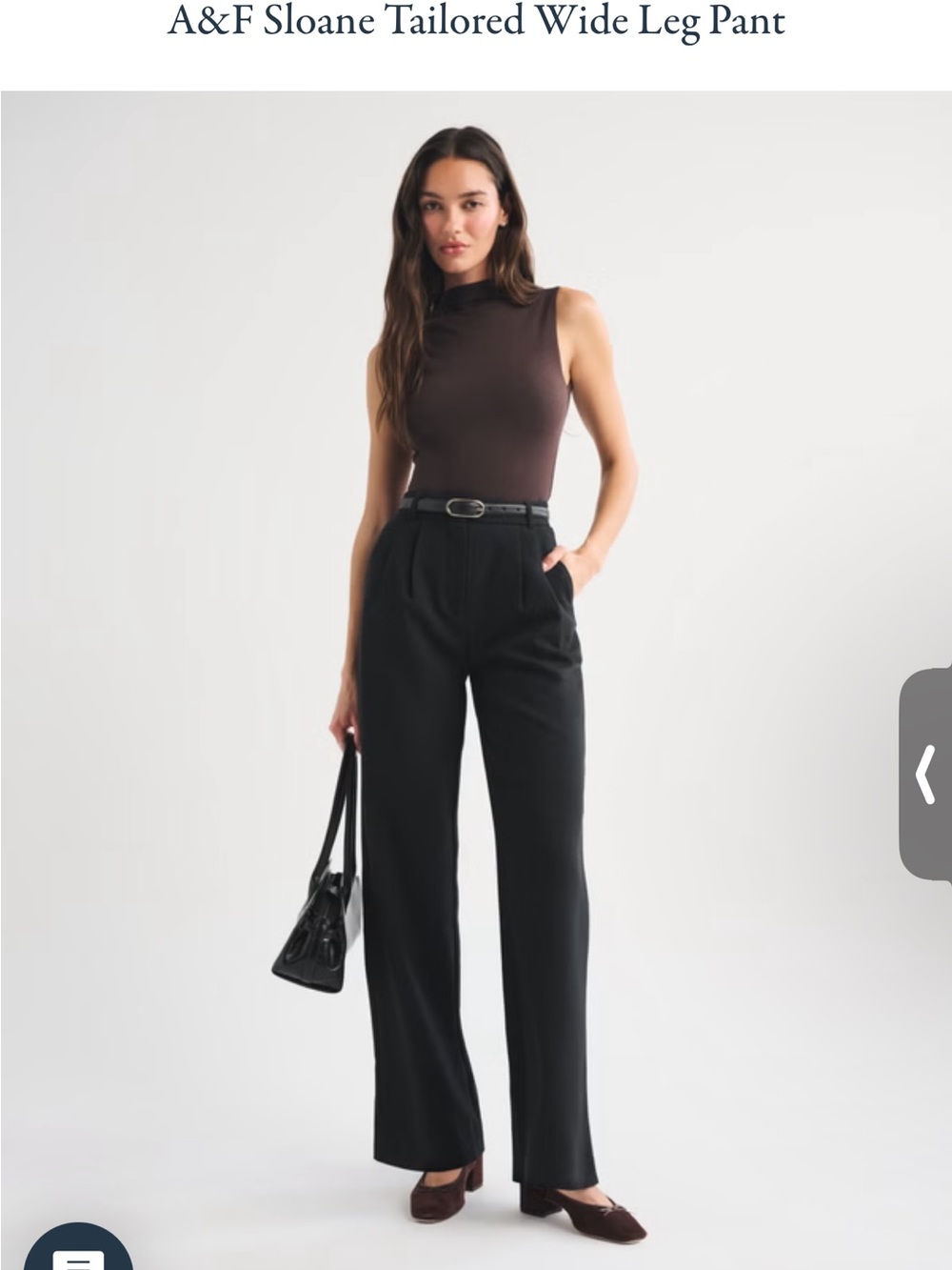 Abercrombie & Fitch Black Tailored Wide Leg Pants